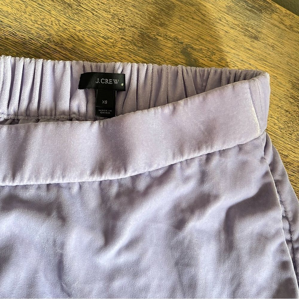 J. Crew Lavender Velvet ruffle mini skirt NWT size XS